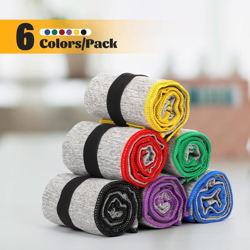 NUOYEE 6 Pack Gym Towels Microfiber Quick Dry Men Women Working Out Gear for Body Sweat Fitness Yoga Exercise Tennis Outdoor Fast Drying Running Riding Jogging Hiking Camping Fishing Towel - Image 2
